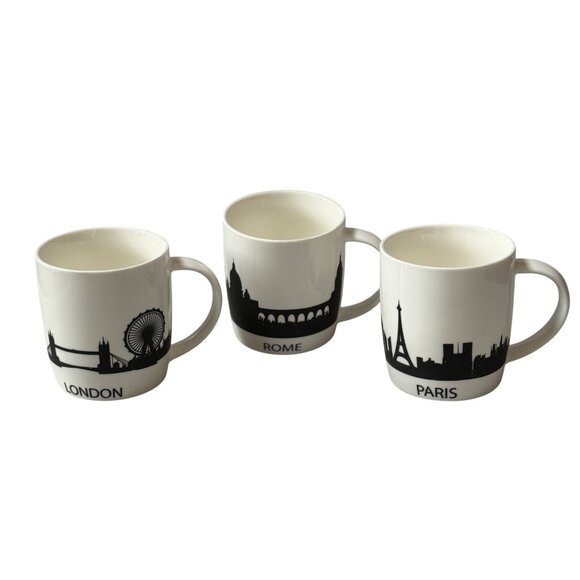 Set Of 3 Soho Loft City Skyline Mugs Paris London Rome Dishwasher Microwave Safe - Picture 11 of 11